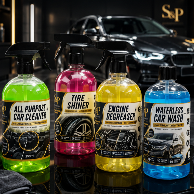 S&P 4-in-1 Premium Car Cleaning Bundle | Each 250ml